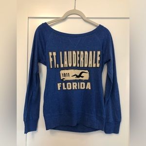 Never worn!! Soft, lightweight blue long-sleeve Ft. Lauderdale pullover
